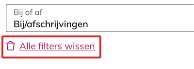 SNS Internetbankieren zoeken en filters wissen